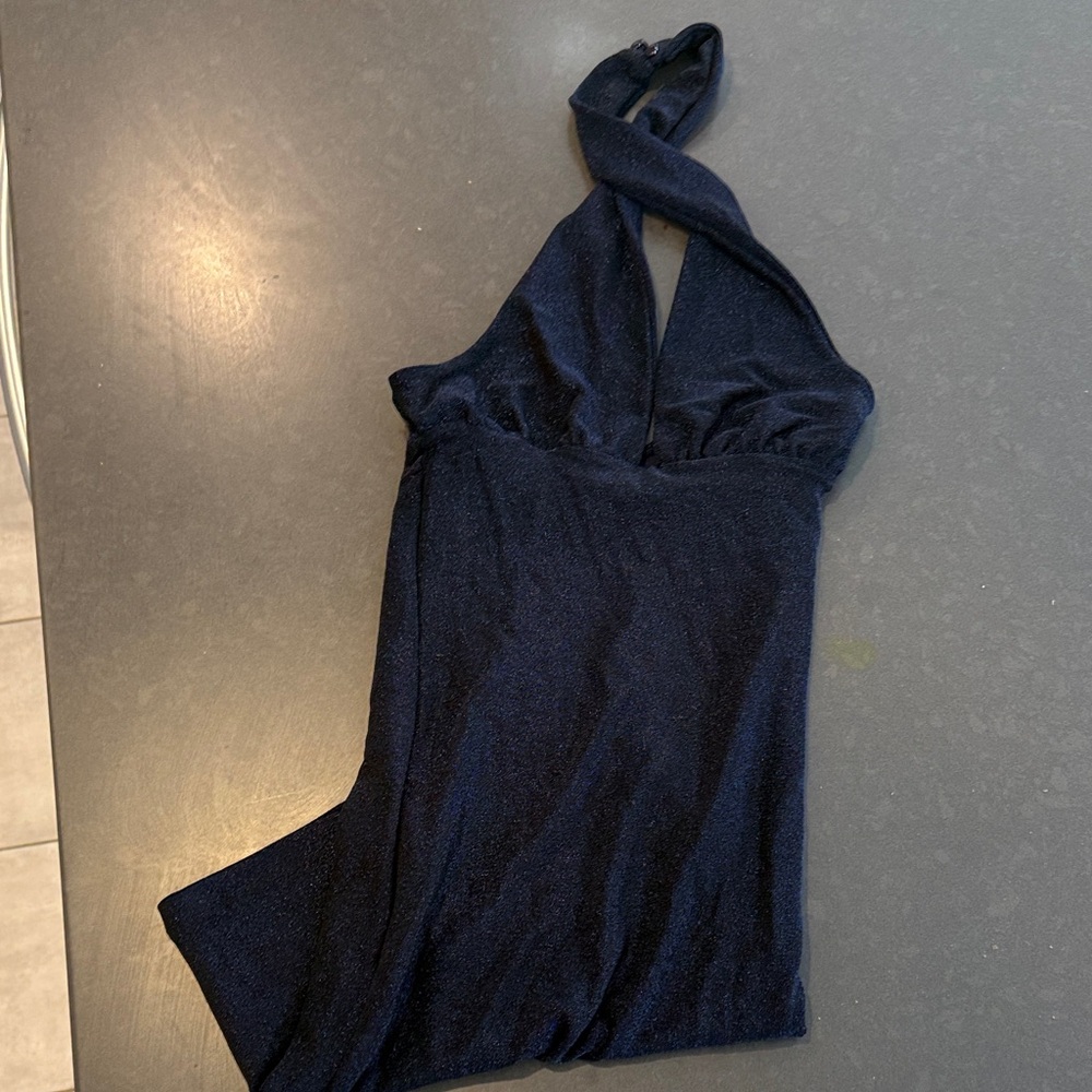 Motel Rocks Navy Halter Dress - Picture 2 of 3